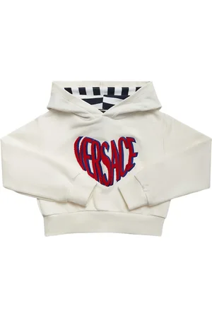 VERSACE Sudadera De Algodón Bordada Con Capucha
