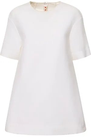 Marni Vestido Corto De Cady De Algodón