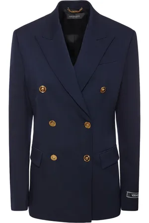 VERSACE Chaqueta Cruzada De Lana Stretch