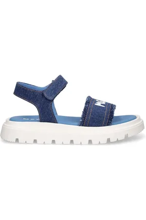 Msgm Sandalias De Denim De Algodón Con Correas