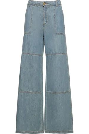 Moschino Pantalones Anchos De Algodón Cambray