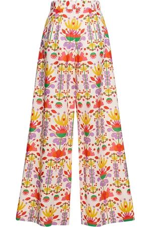 Borgo De Nor Pantalones De Algodón Y Lino Estampado