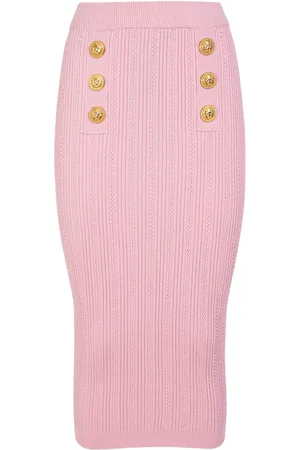Balmain Falda Midi De Punto De Viscosa