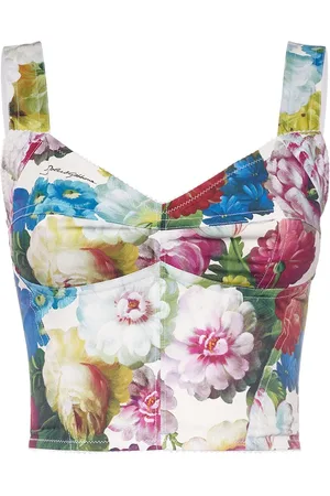 Dolce & Gabbana Top Bustier De Popelina De Algodón