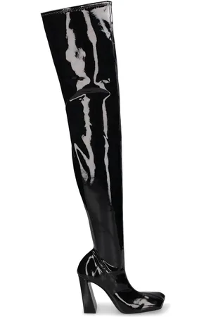 Amina Muaddi Botas Mosqueteras De Látex 95mm