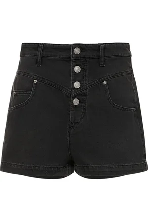 Marant Etoile Shorts De Algodón Con Cintura Alta