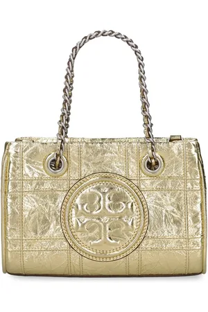 Tory Burch Bolso Mini Fleming De Piel Metalizada