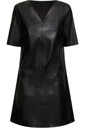 Max Mara Vestido Corto De Piel Sintética