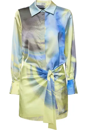 Simkhai Vestido Camisero Corto Estampado