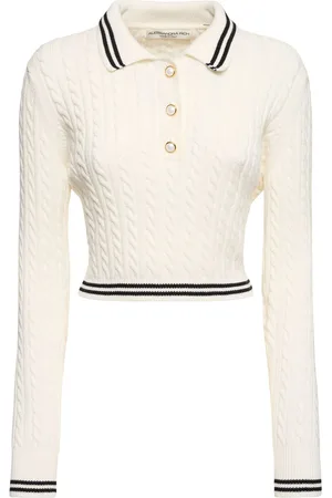 Alessandra Rich Suéter Polo De Punto De Algodón
