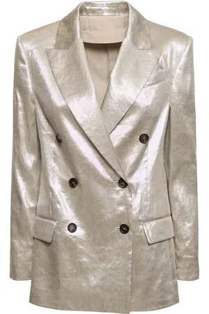 Brunello Cucinelli Chaqueta De Gabardina De Lino