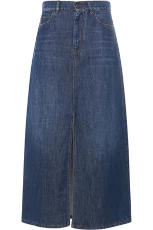 Max Mara Falda Midi De Denim