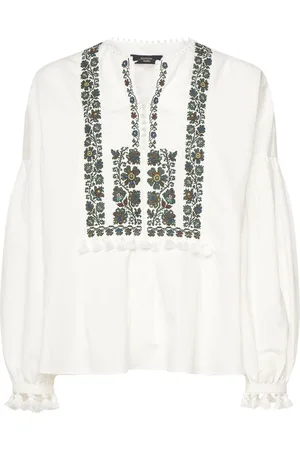 Max Mara Camisa De Lino Y Algodón Bordada