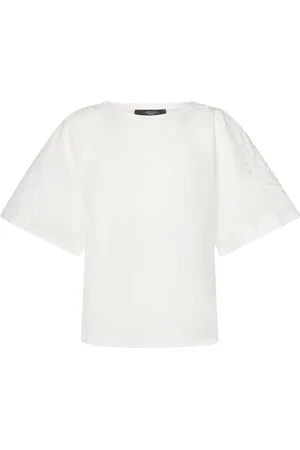 Max Mara Top De Algodón Jersey Con Bordado