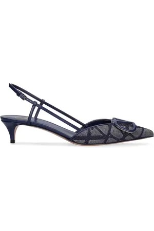 VALENTINO GARAVANI Zapatos Destalonados De Denim 40mm