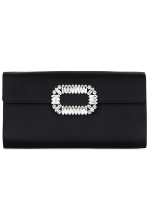 Roger Vivier Clutch De Satén Con Hebilla De Cristales