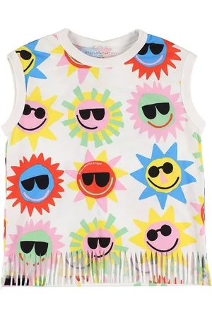 Stella McCartney Top De Algodón Orgánico Con Flecos