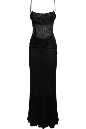 Alessandra Rich Vestido Largo De Jersey Laminado