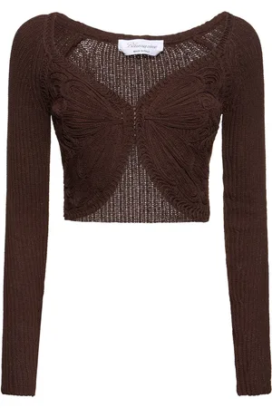 BLUMARINE Cárdigan Corto De Punto De Algodón