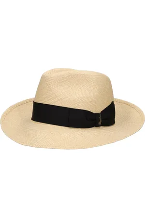 Borsalino Sombrero Panama De Paja De Ala Ancha