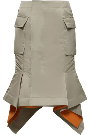 SACAI Falda Midi Cargo De Sarga Nylon