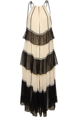 ULLA JOHNSON Vestido Largo De Seda Bordado