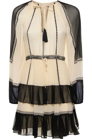 ULLA JOHNSON Vestido Corto De Chifón Bordado
