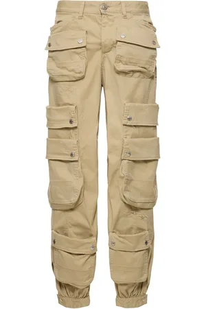 Dsquared2 Pantalones Cargo Anchos De Dril De Algodón