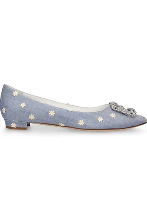 Manolo Blahnik Bailarinas De Lona 10mm
