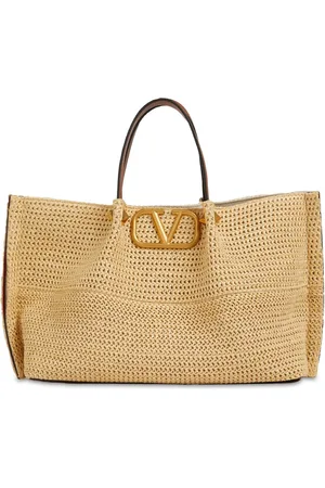 VALENTINO GARAVANI Bolso Tote Mediano Vlogo De Viscosa Y Piel
