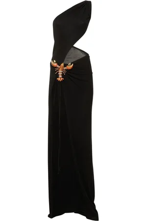 Dsquared2 Vestido Largo De Crepé Viscosa Con Un Tirante
