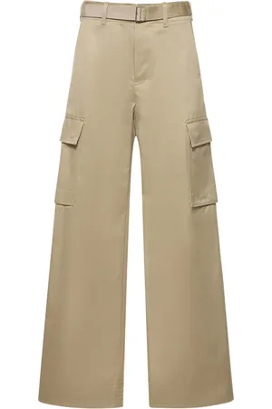 SACAI Pantalones Anchos De Gabardina De Algodón