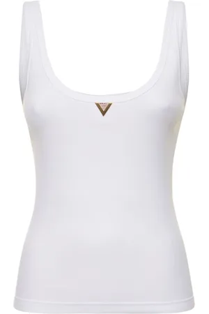VALENTINO Tank Top De Algodón Jersey Con Logo
