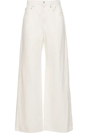 Brunello Cucinelli Pantalones Anchos De Algodón Y Lino