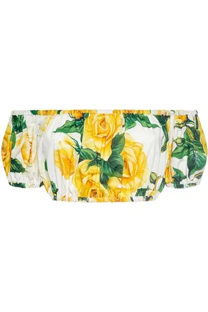 Dolce & Gabbana Top Corto De Popelina Con Hombros Descubiertos