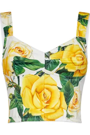 Dolce & Gabbana Top Bustier De Popelina De Algodón
