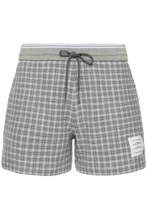 Thom Browne Shorts De Tweed De Algodón Con Cordones
