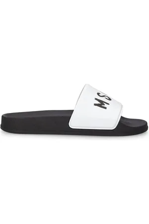 Msgm Sandalias Planas De Goma Con Logo