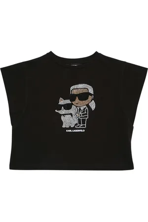 Karl Lagerfeld Camiseta De Jersey De Algodón Con Decoraciones