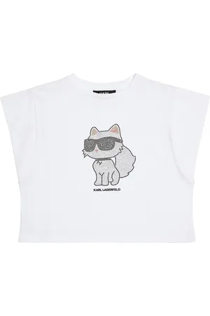 Karl Lagerfeld Camiseta De Jersey De Algodón Con Decoraciones