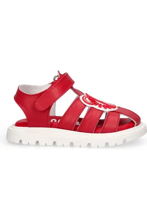 Moschino Sandalias Planas De Piel Con Logo Y Parche