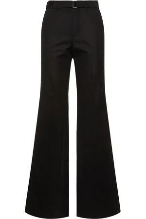 SACAI Pantalones Anchos De Algodón Con Cinturón