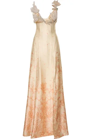 MITHRIDATE Vestido Largo De Seda Estampada