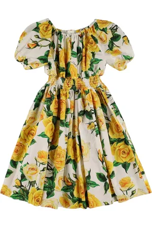 Dolce & Gabbana Vestido De Algodón Con Estampado Floral