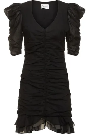Marant Etoile Vestido Corto De Algodón Fruncido