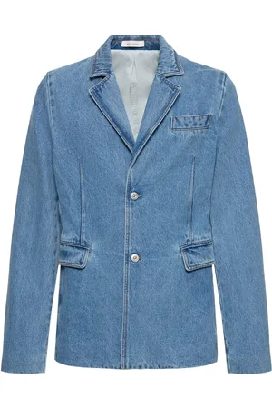 WALES BONNER Blazer De Denim De Algodón
