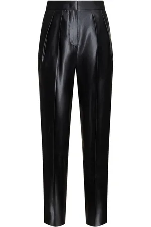 Giorgio Armani Pantalones Rectos De Seda Y Lino