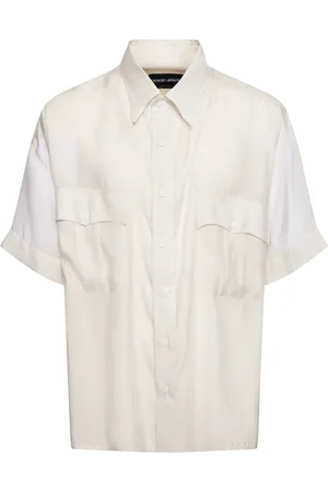 Giorgio Armani Camisa De Lyocell Y Seda Manga Corta