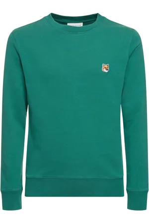 Maison Kitsuné Sudadera De Algodón Jersey Con Parche