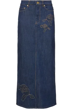 Ganni Falda Maxi De Denim De Algodón